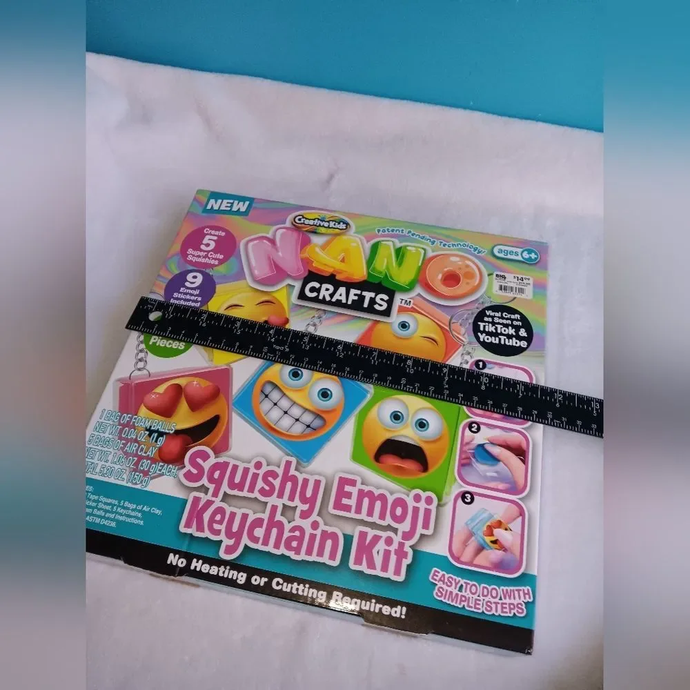 Creative Kids Nano Crafts Squishy Emoji Keychain Kit Ages 6+ NWT